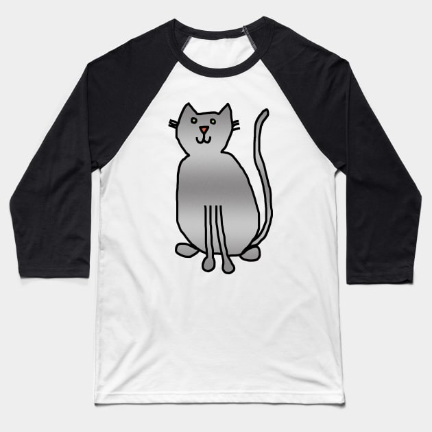 Metal Cat Baseball T-Shirt by ellenhenryart
